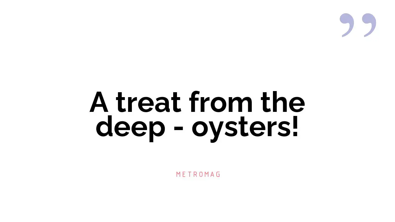 A treat from the deep - oysters!
