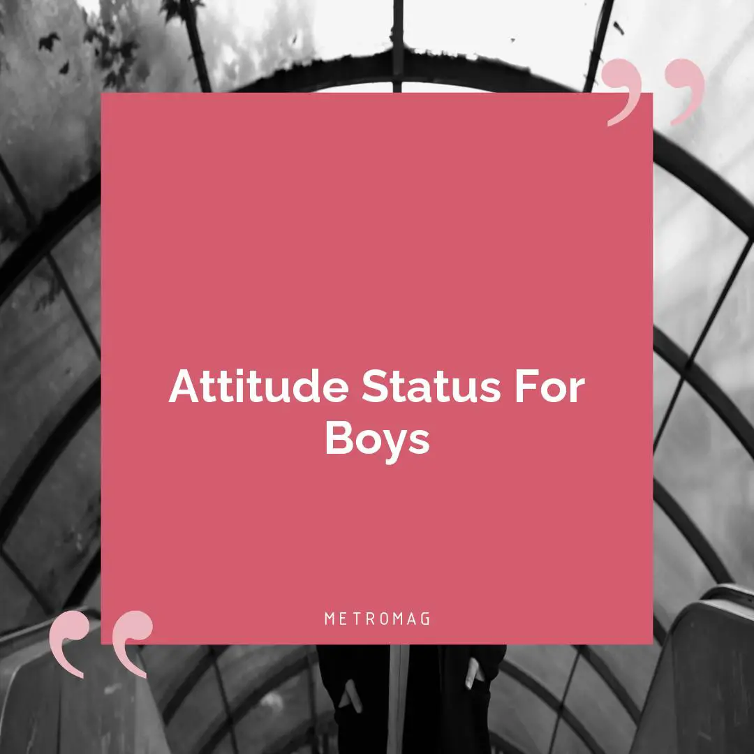 Attitude Status For Boys