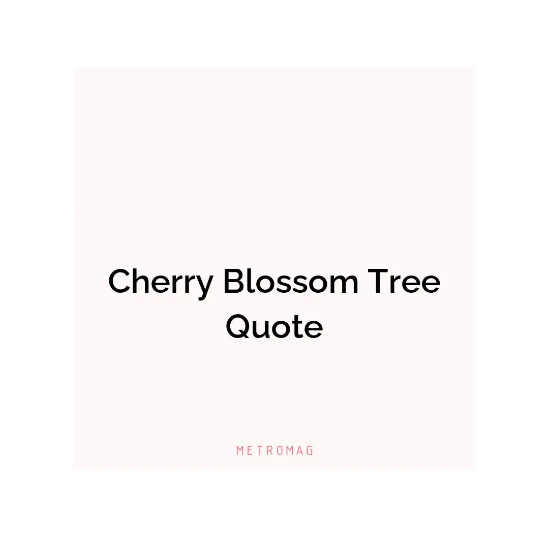 Cherry Blossom Tree Quote