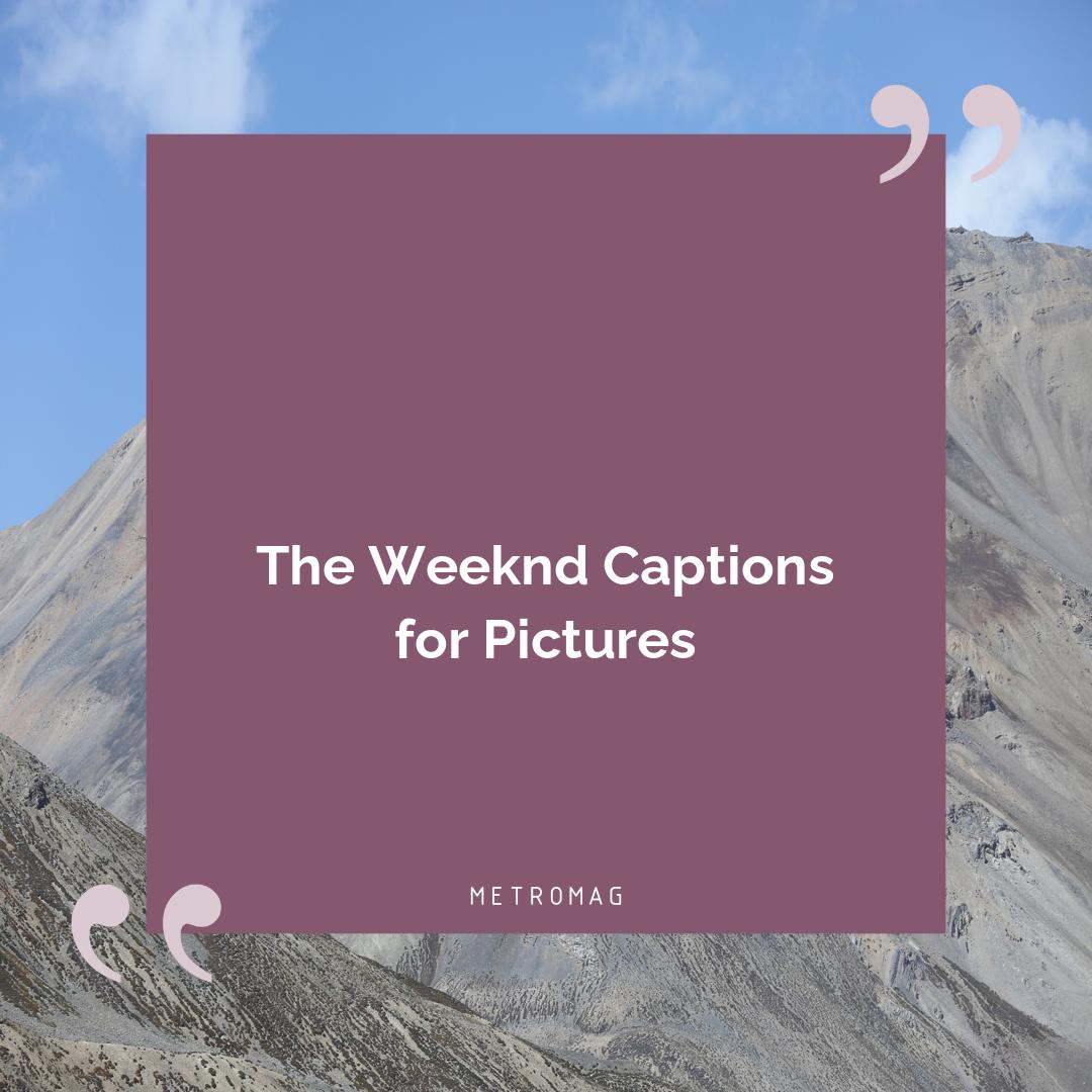 The Weeknd Captions for Pictures