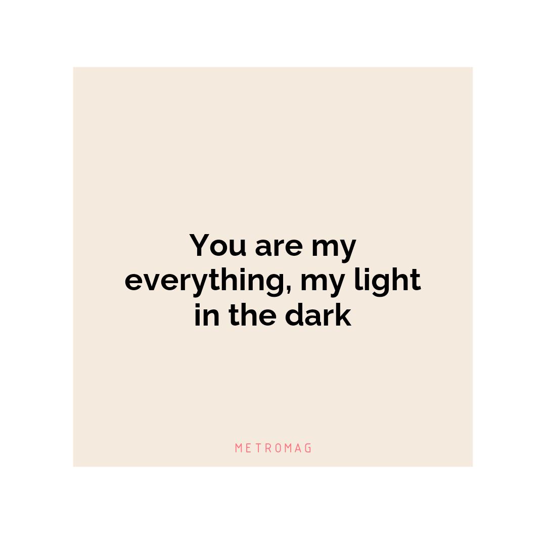 You are my everything, my light in the dark