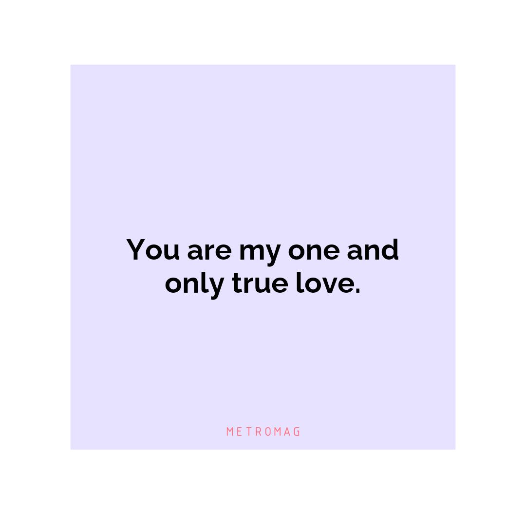 You are my one and only true love.