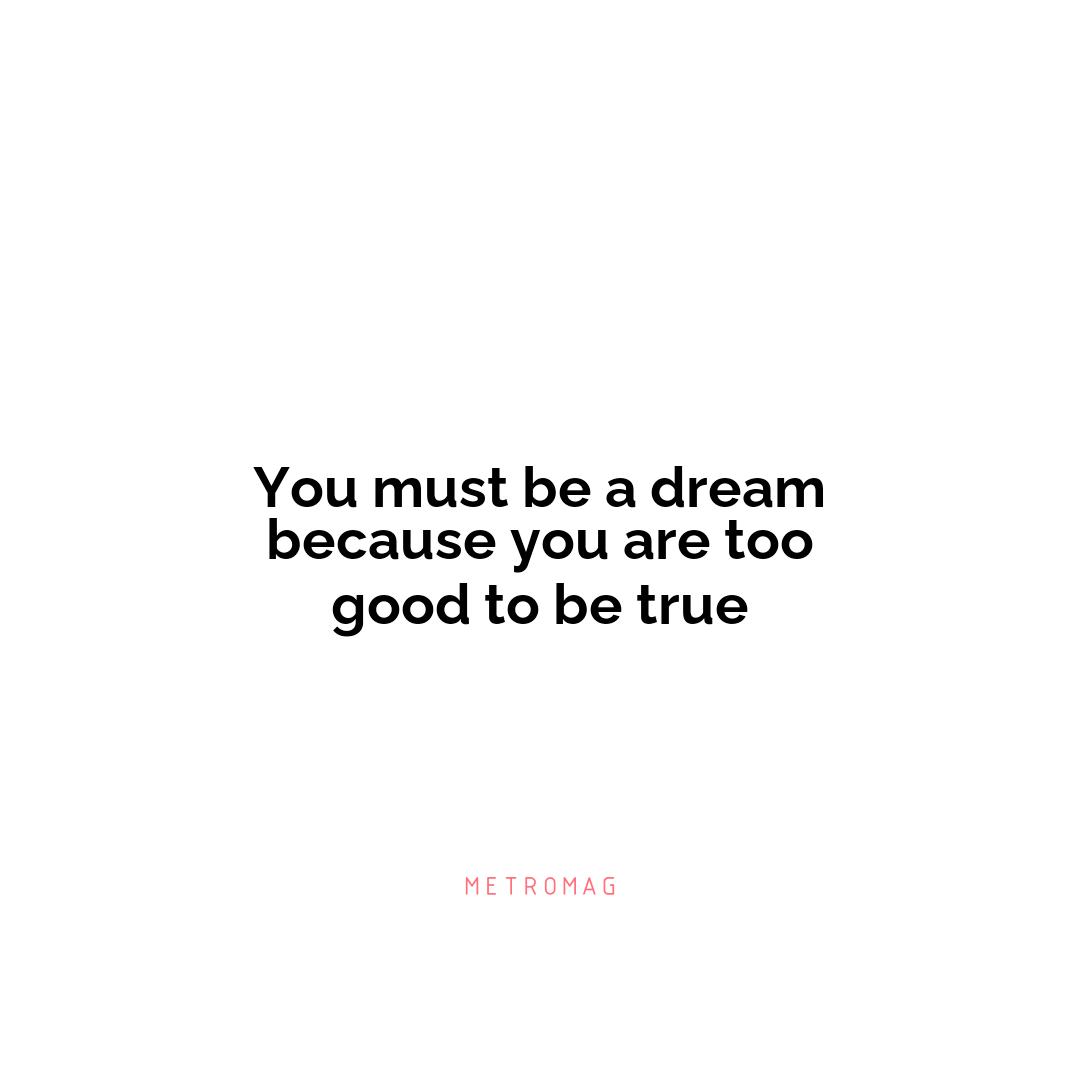 You must be a dream because you are too good to be true