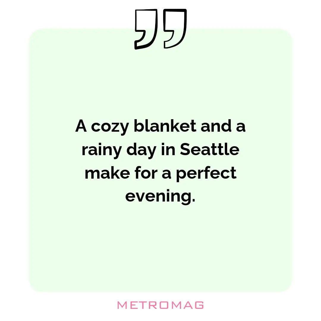 A cozy blanket and a rainy day in Seattle make for a perfect evening.