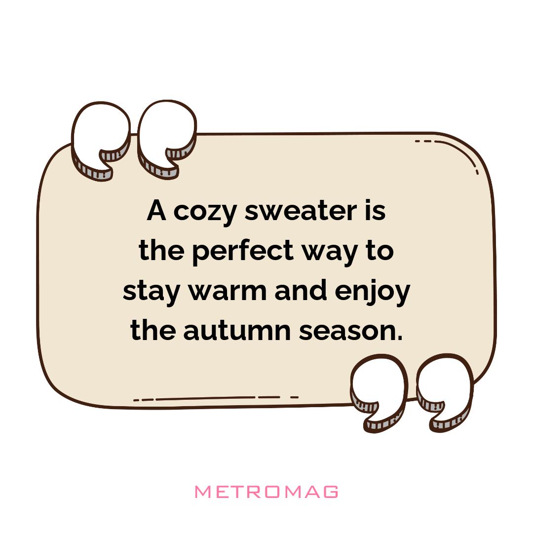 A cozy sweater is the perfect way to stay warm and enjoy the autumn season.