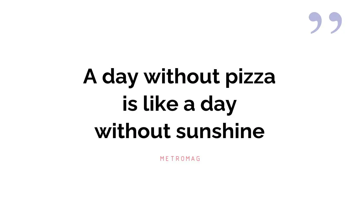 A day without pizza is like a day without sunshine