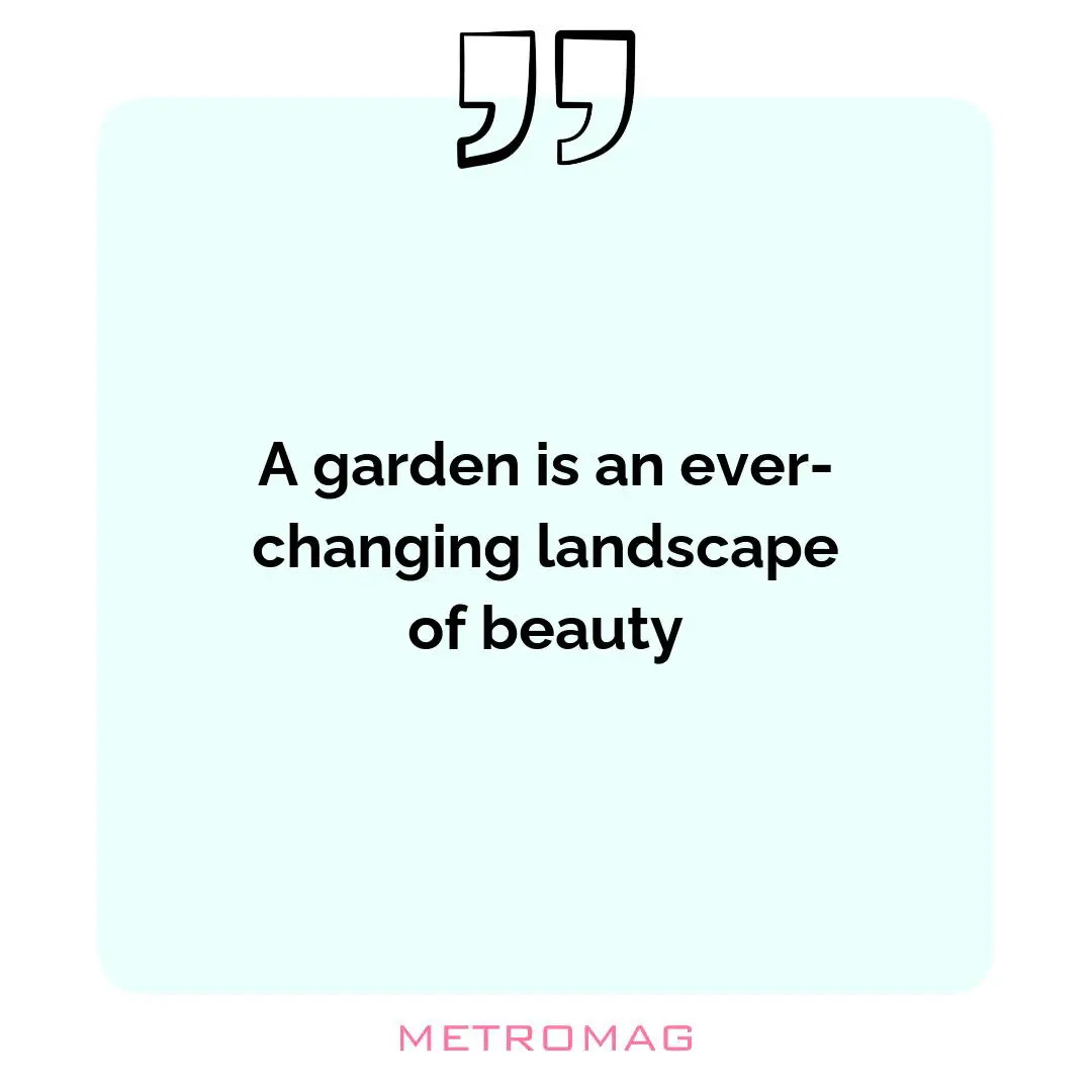A garden is an ever-changing landscape of beauty
