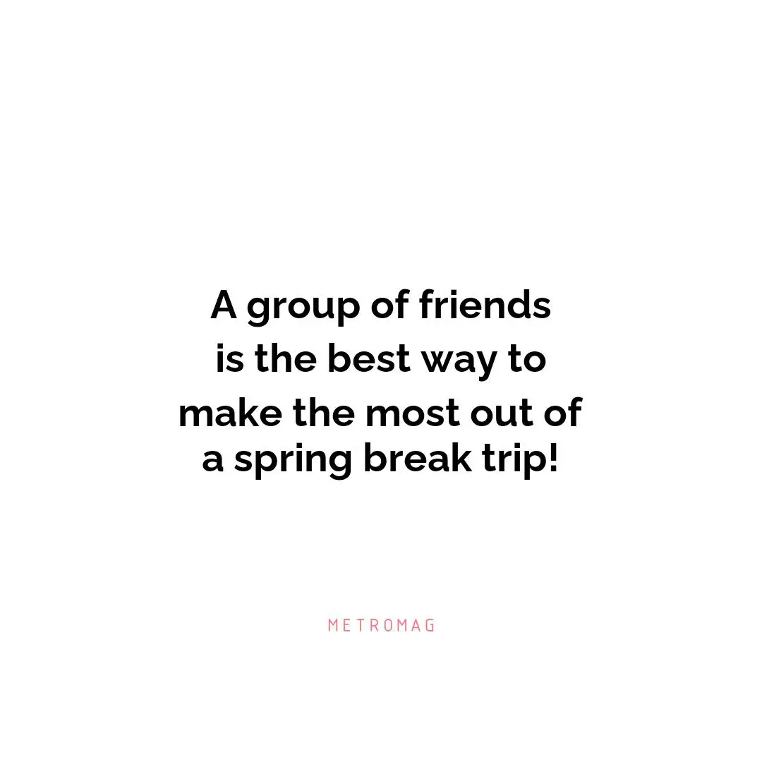 A group of friends is the best way to make the most out of a spring break trip!