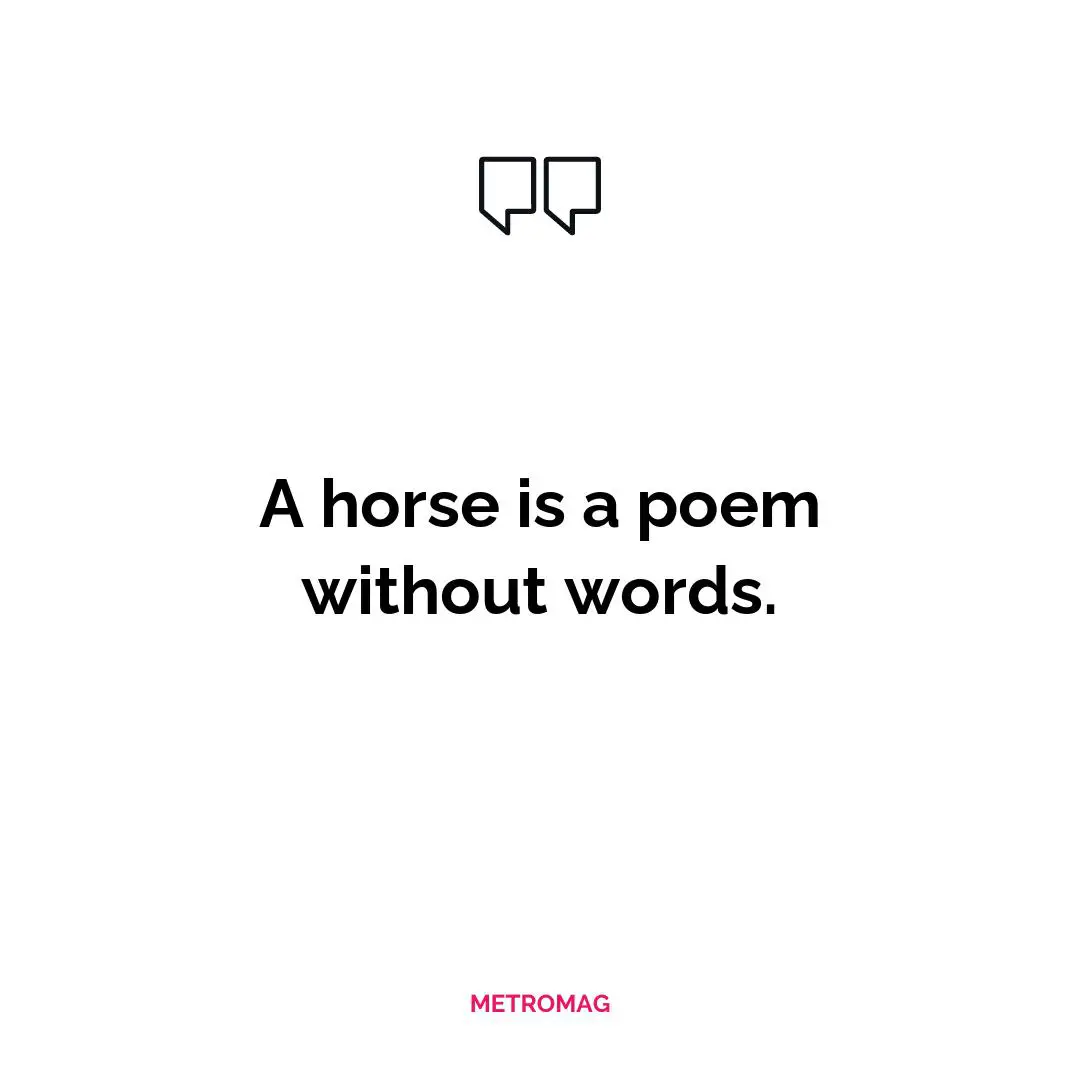 A horse is a poem without words.