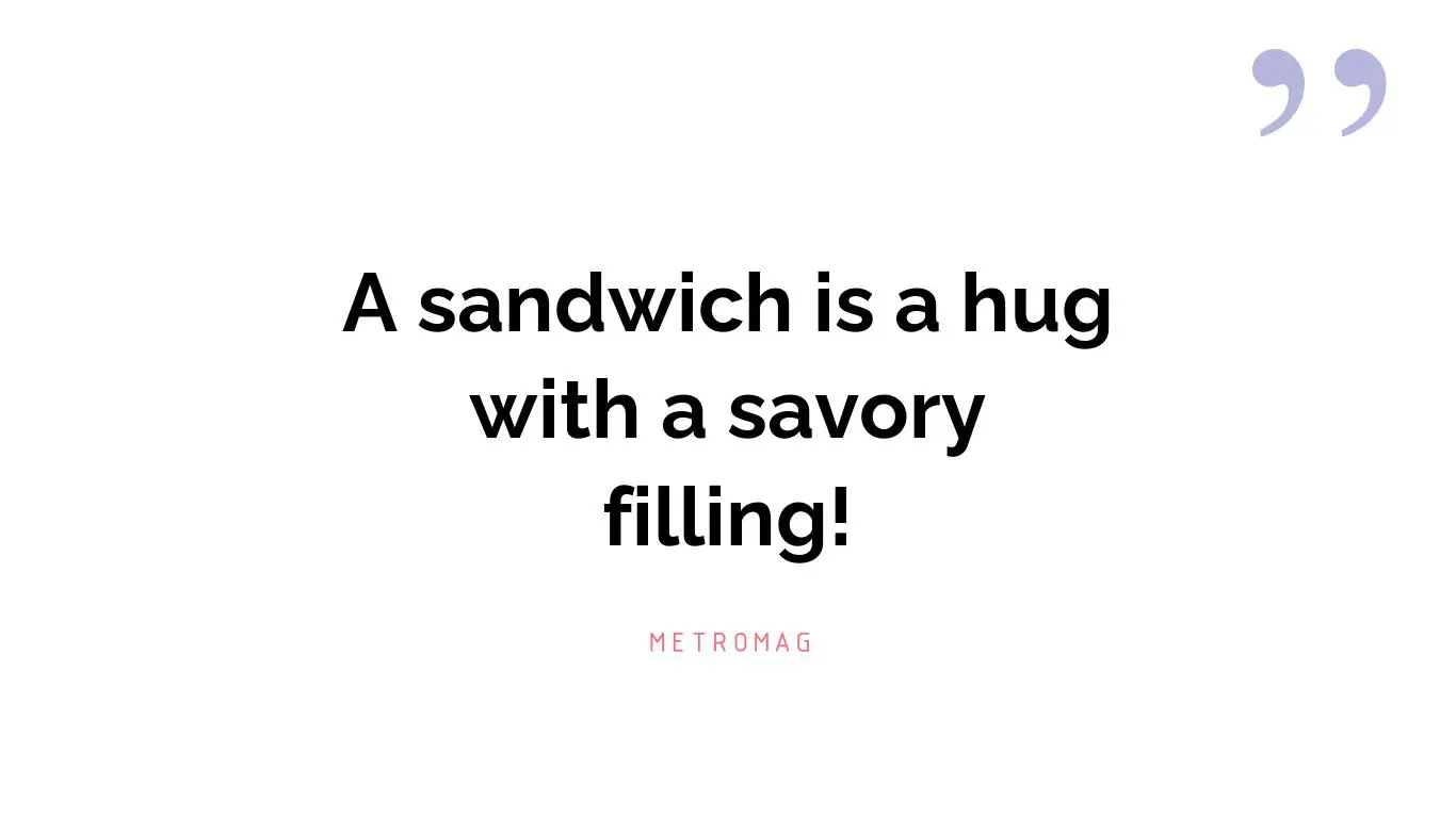 A sandwich is a hug with a savory filling!