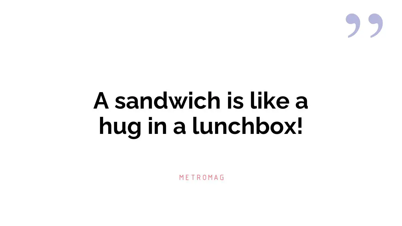 A sandwich is like a hug in a lunchbox!