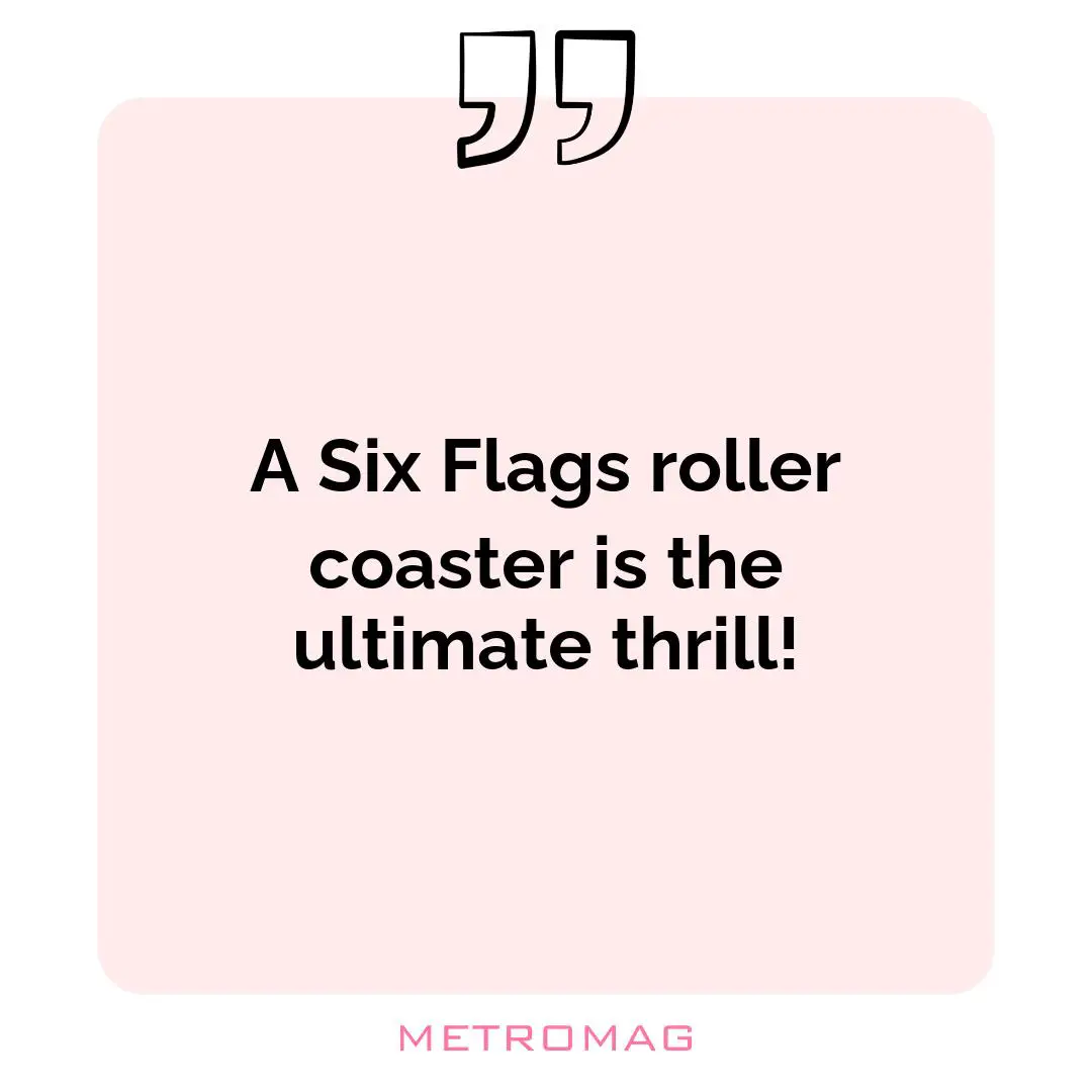 A Six Flags roller coaster is the ultimate thrill!