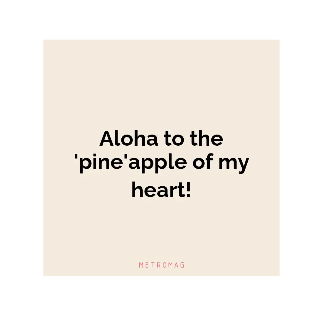 Aloha to the 'pine'apple of my heart!