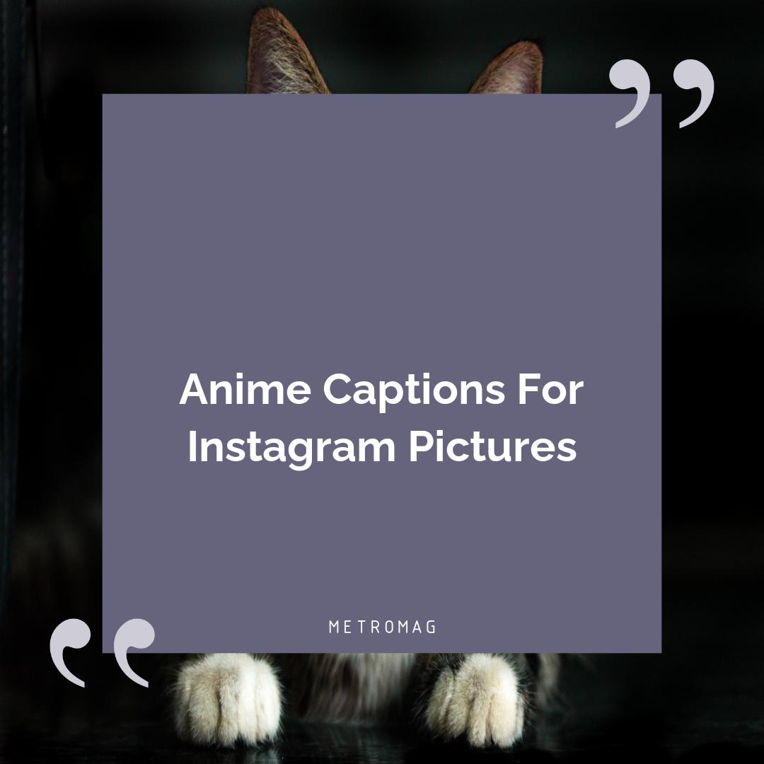 Anime Captions For Instagram Pictures