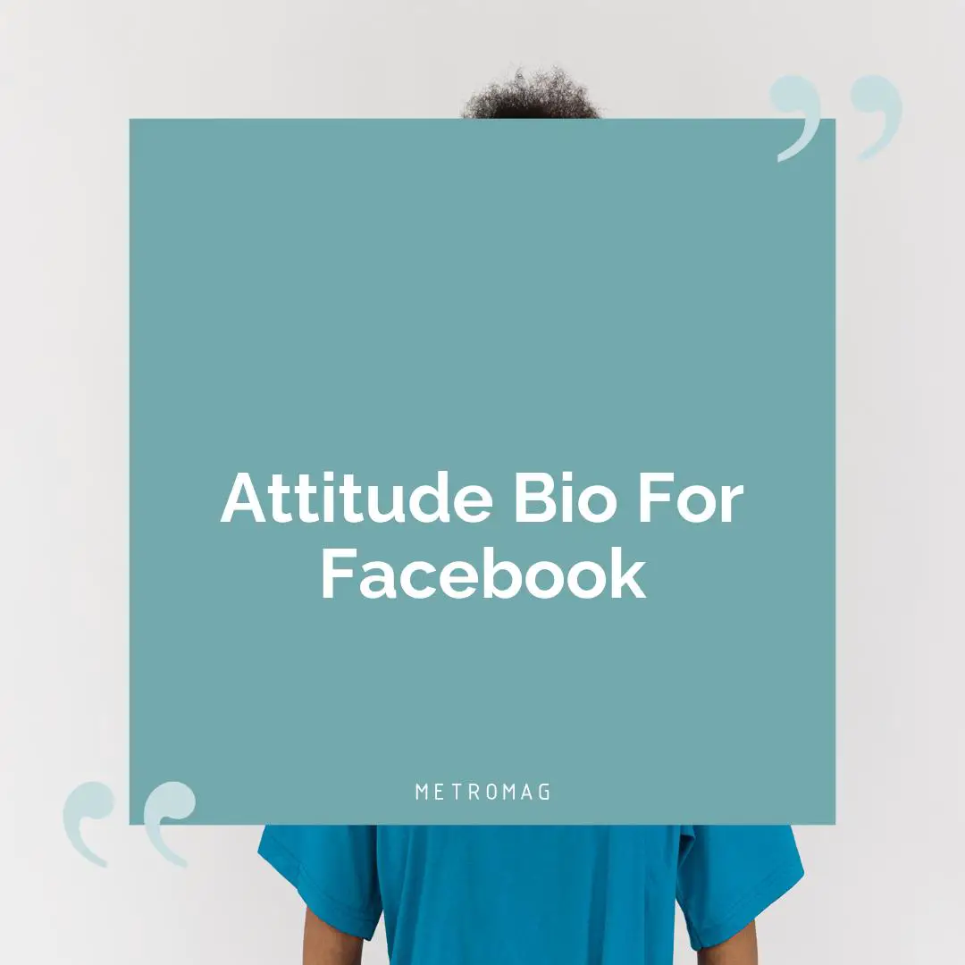 Attitude Bio For Facebook