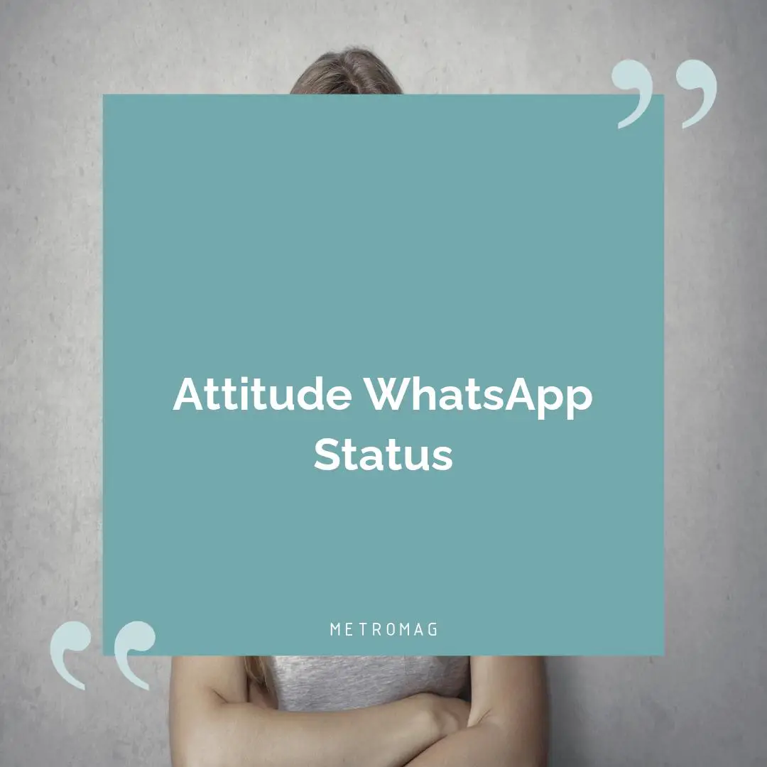 Attitude WhatsApp Status
