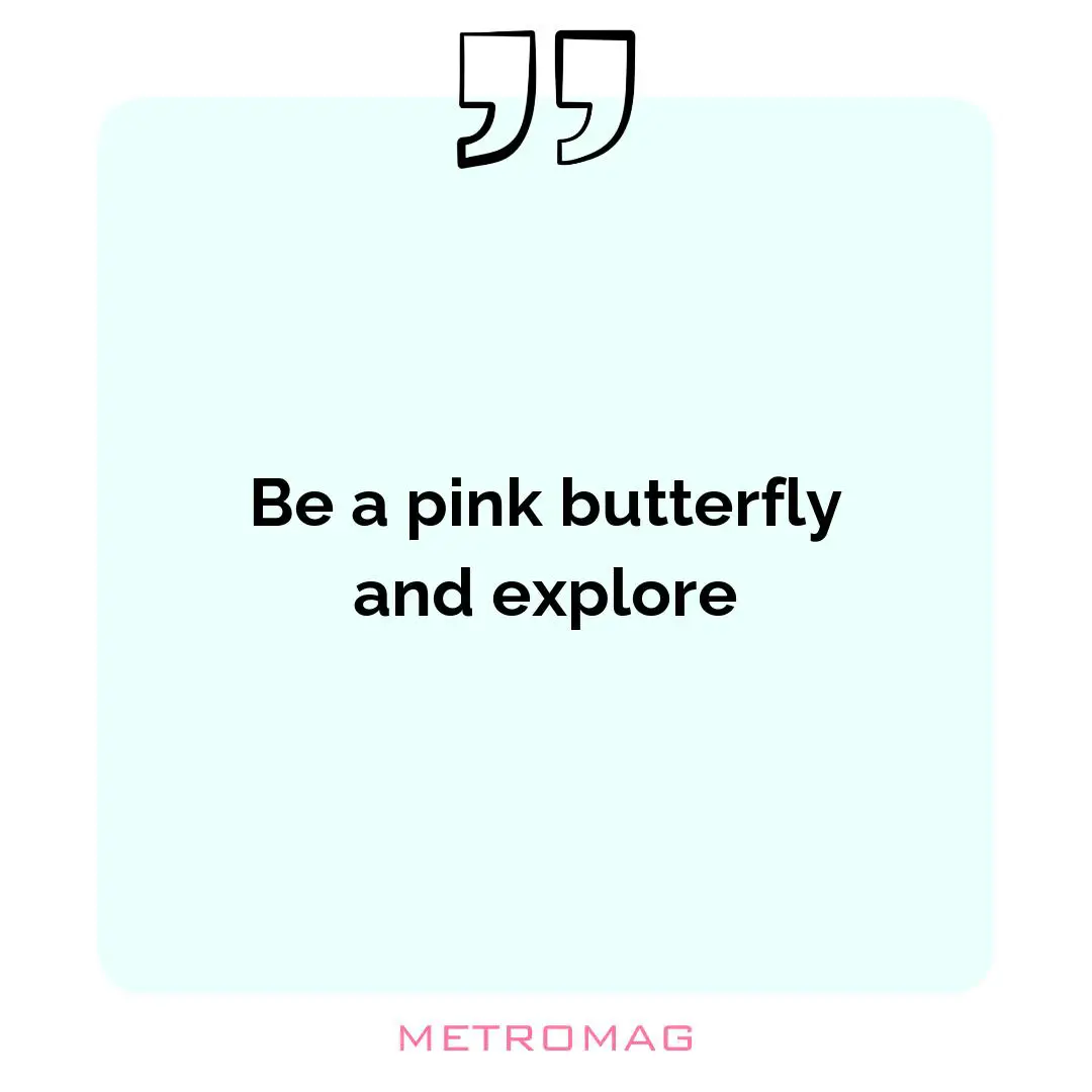 Be a pink butterfly and explore