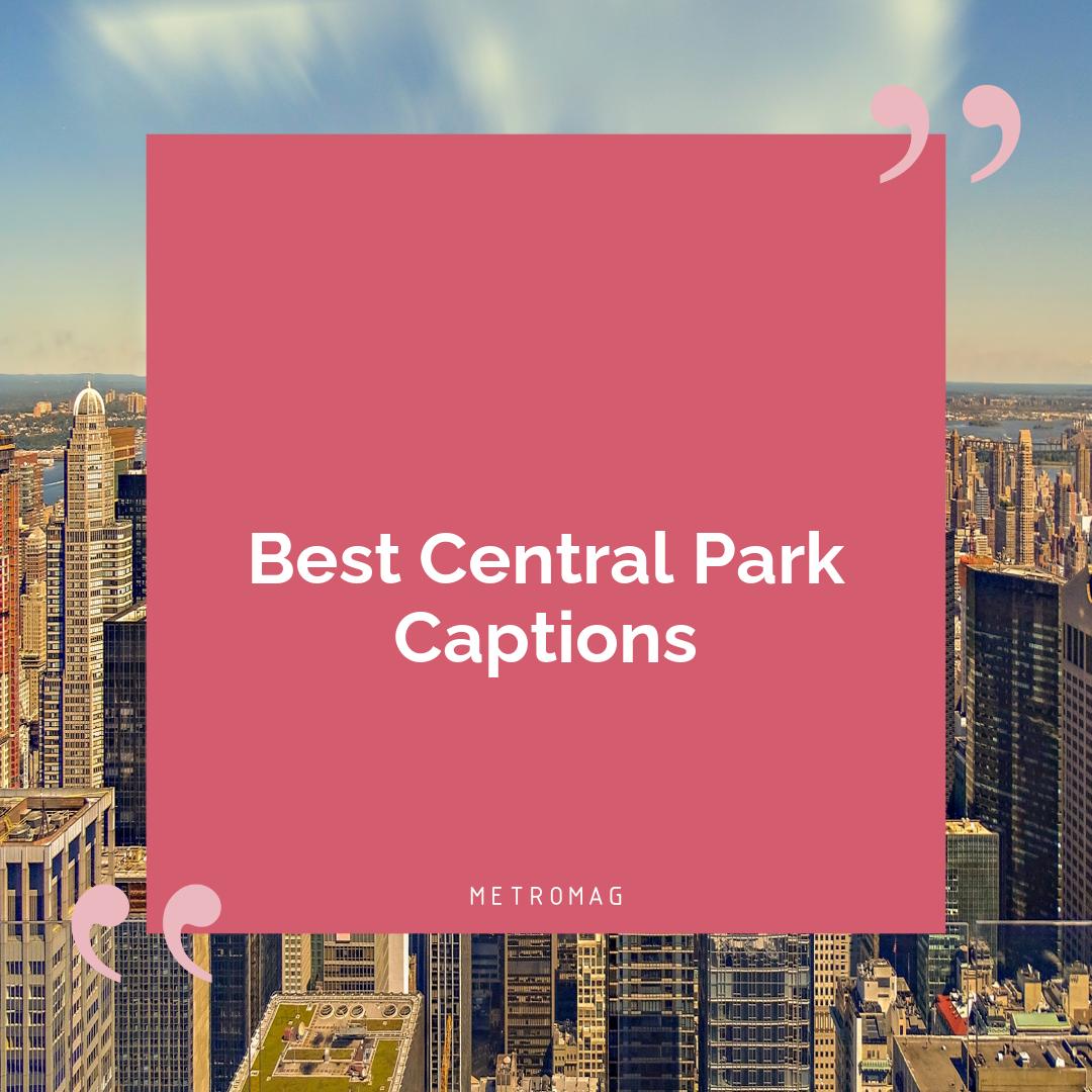 Best Central Park Captions