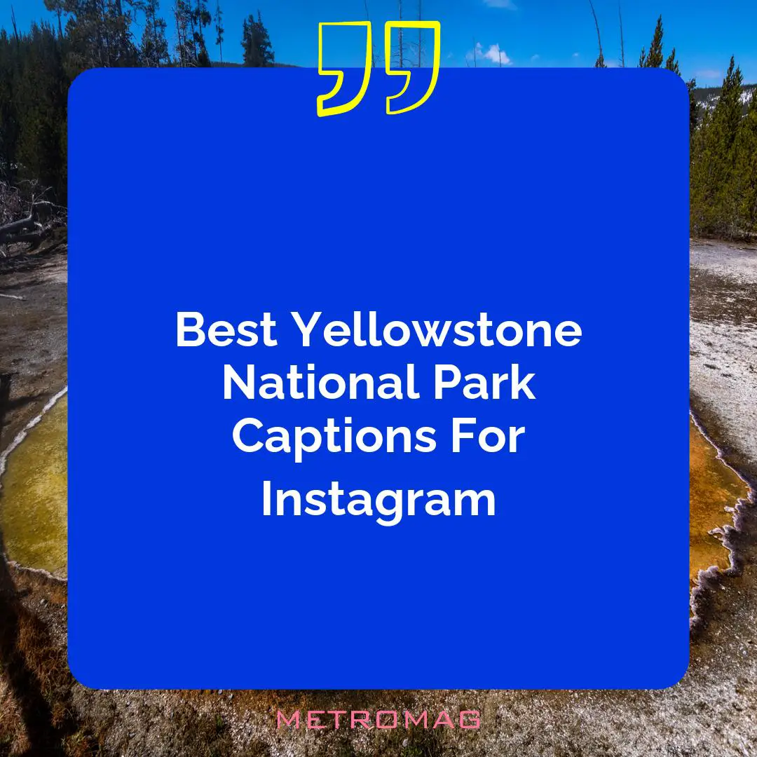 Best Yellowstone National Park Captions For Instagram