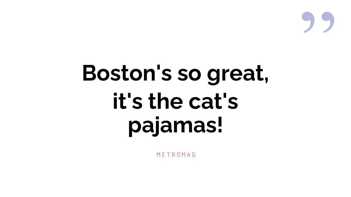 Boston's so great, it's the cat's pajamas!