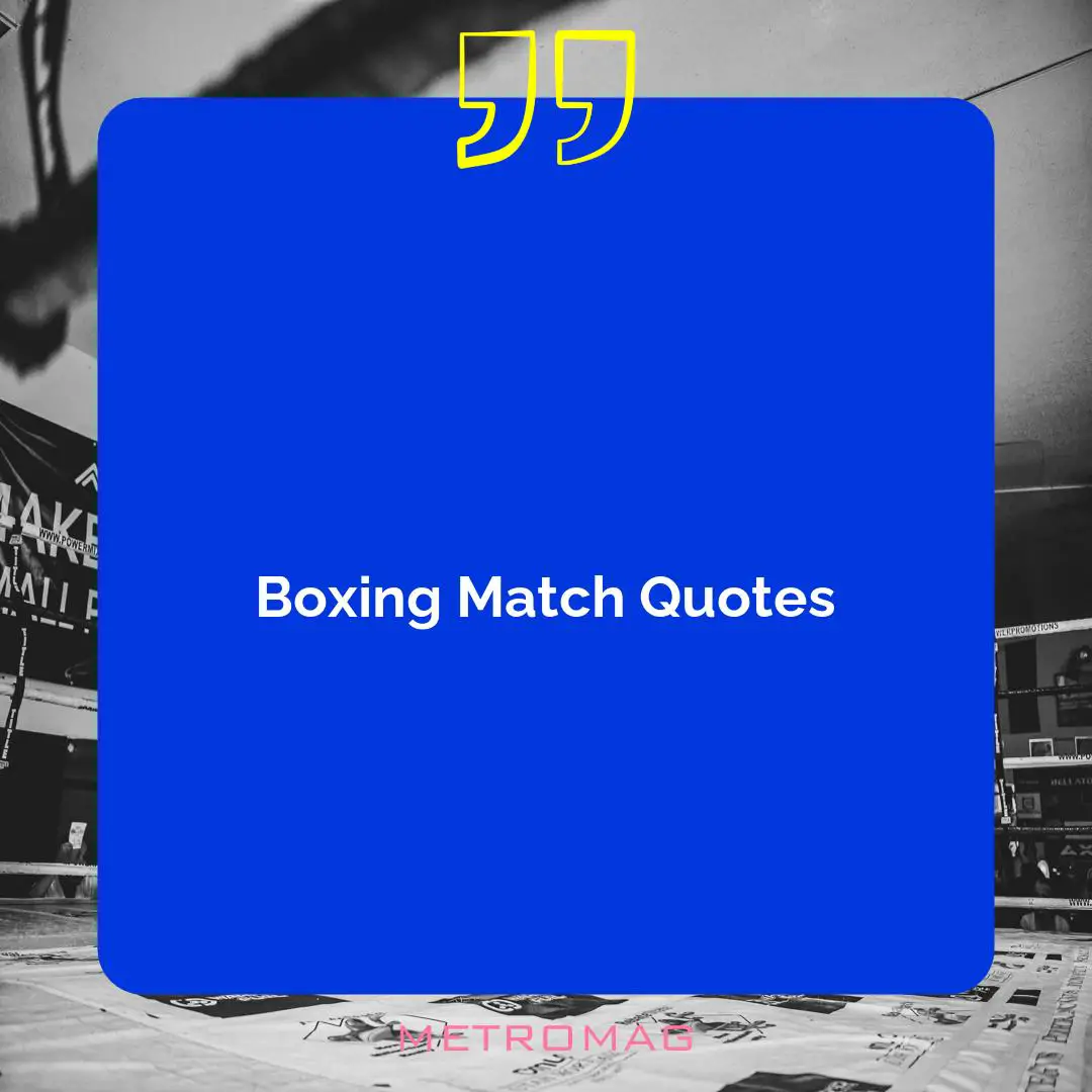 Boxing Match Quotes