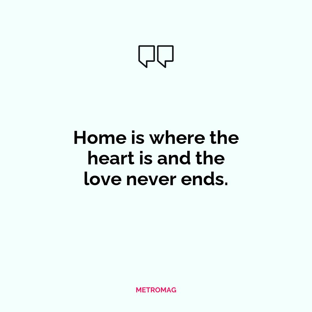 Home is where the heart is and the love never ends.