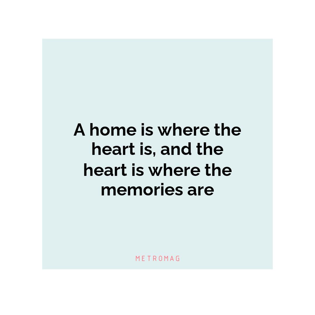 A home is where the heart is, and the heart is where the memories are