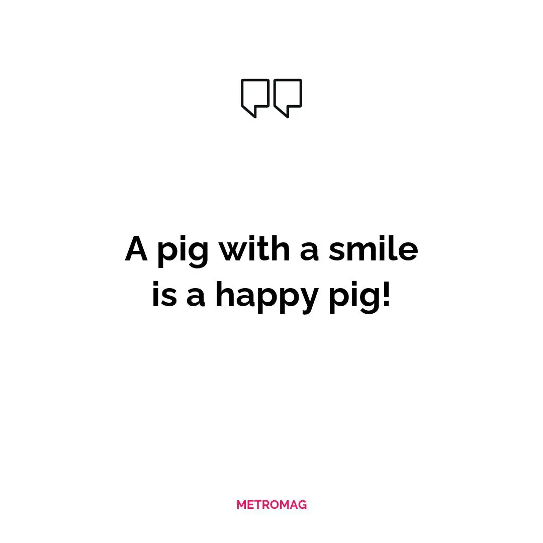 A pig with a smile is a happy pig!