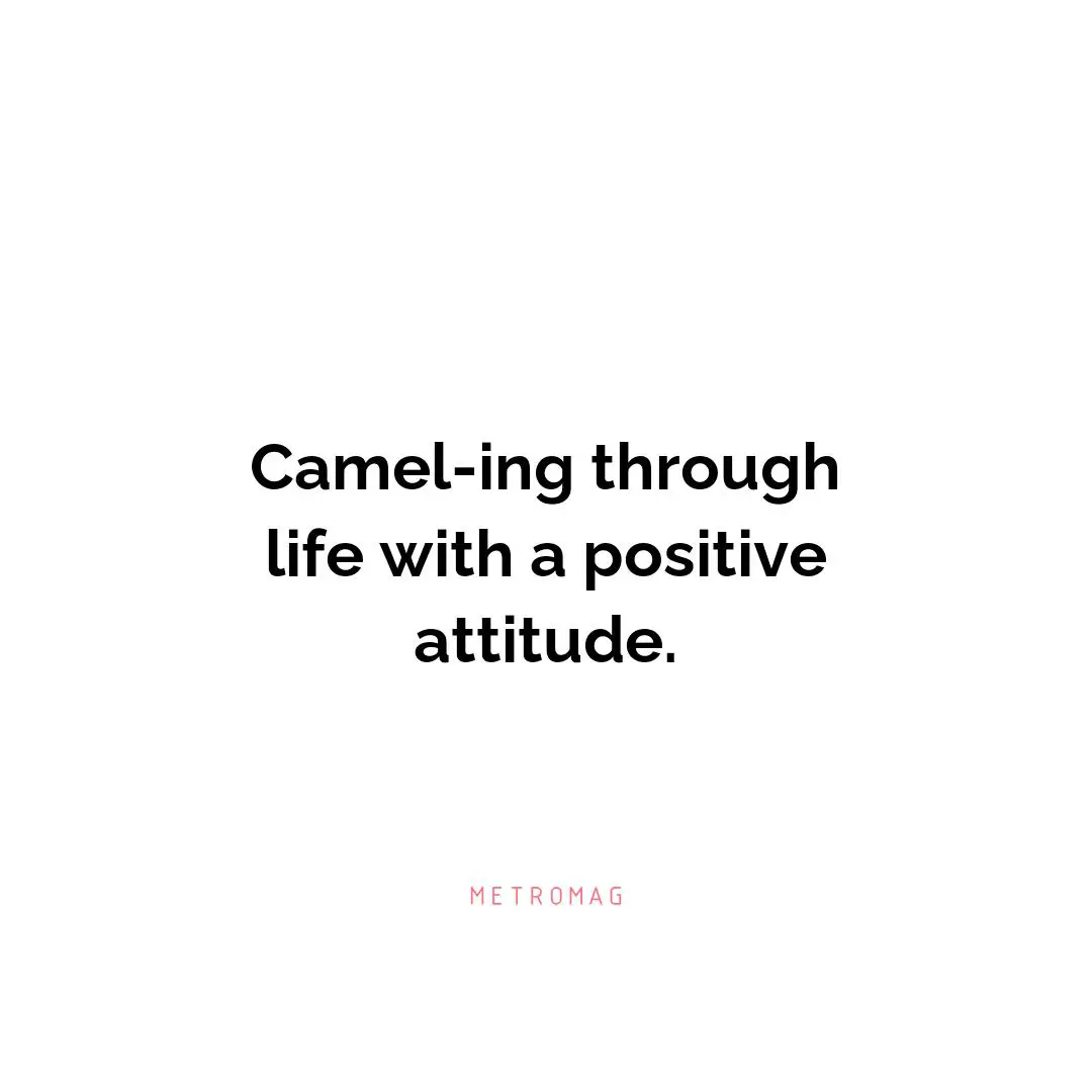 Camel-ing through life with a positive attitude.
