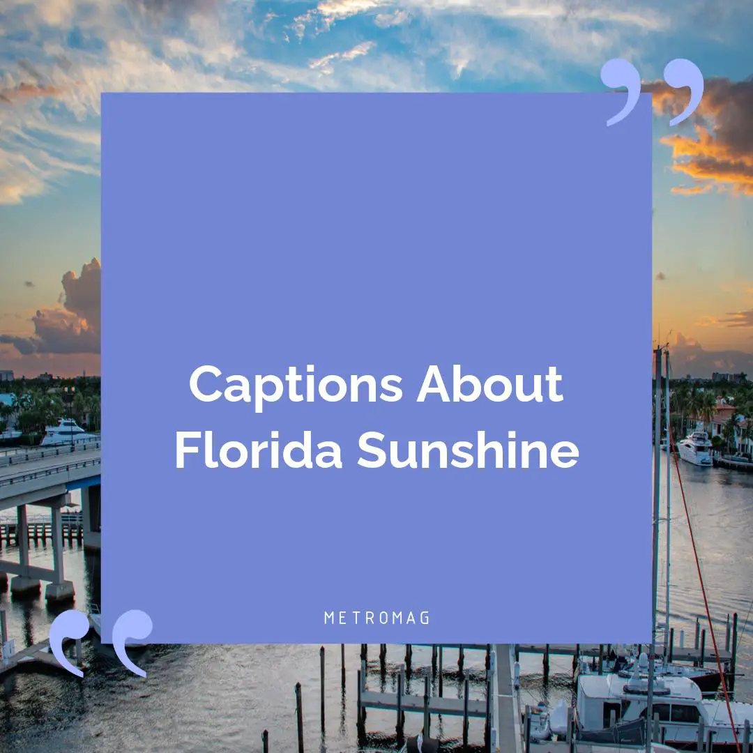 Captions About Florida Sunshine