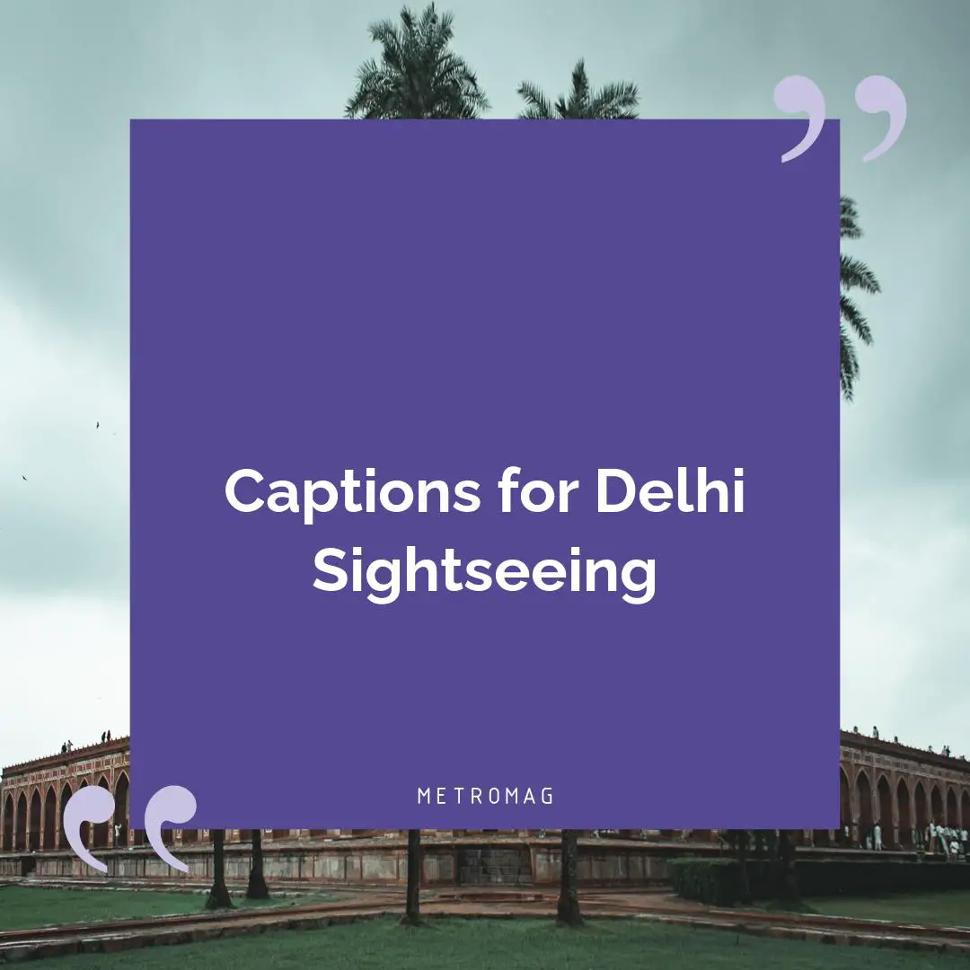 Captions for Delhi Sightseeing