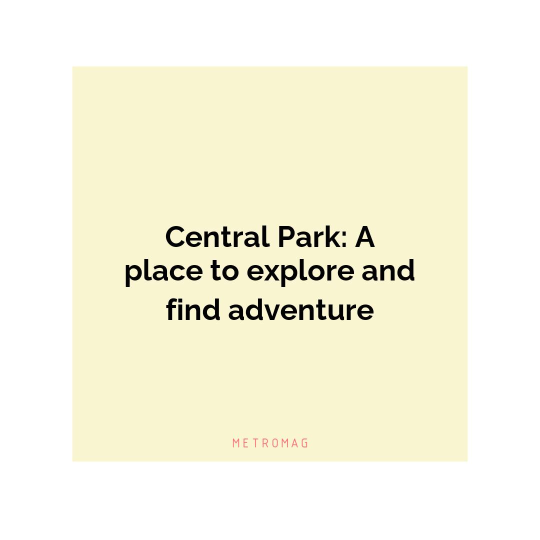 Central Park: A place to explore and find adventure