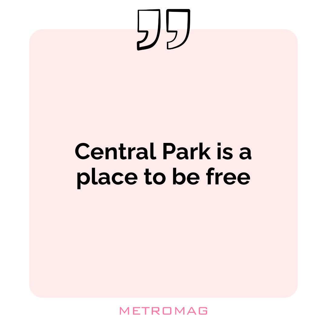 Central Park is a place to be free