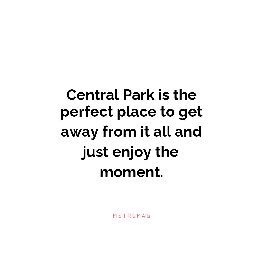 Central Park is the perfect place to get away from it all and just enjoy the moment.