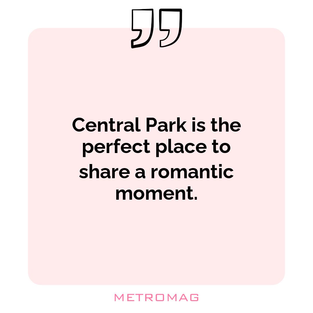 Central Park is the perfect place to share a romantic moment.