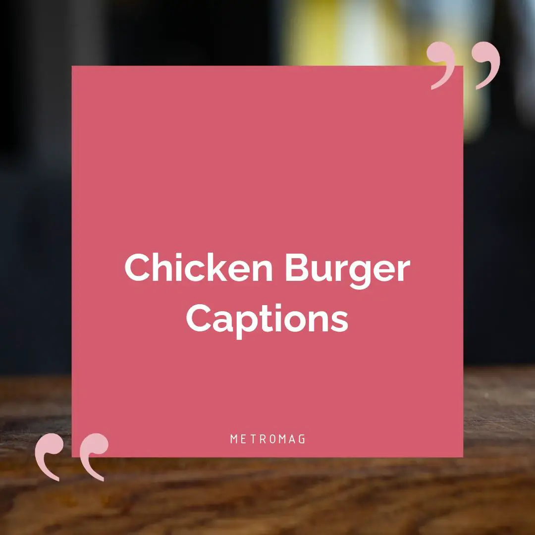 Chicken Burger Captions