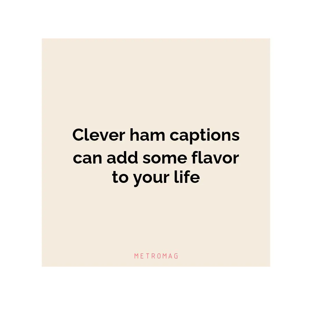 Clever ham captions can add some flavor to your life
