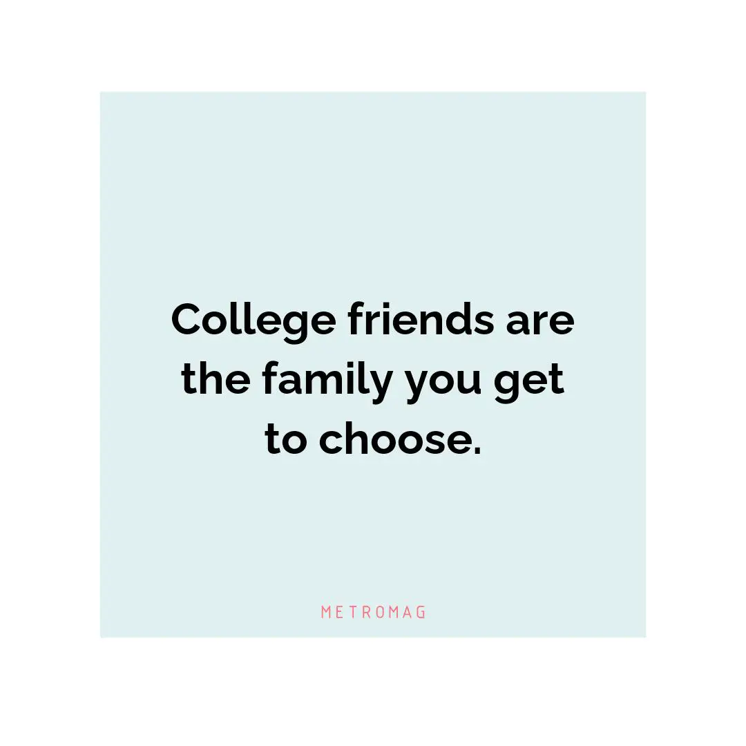 College friends are the family you get to choose.