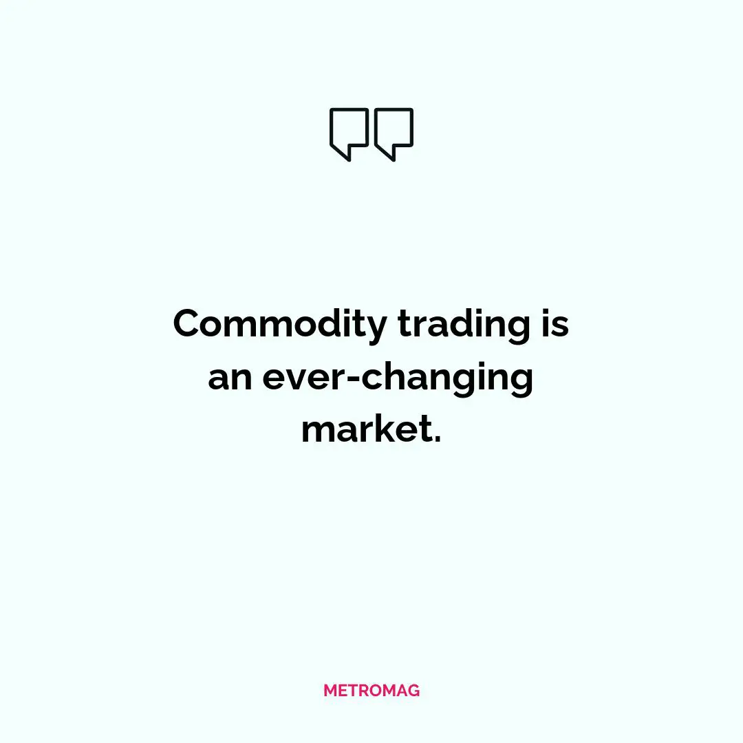 Commodity trading is an ever-changing market.