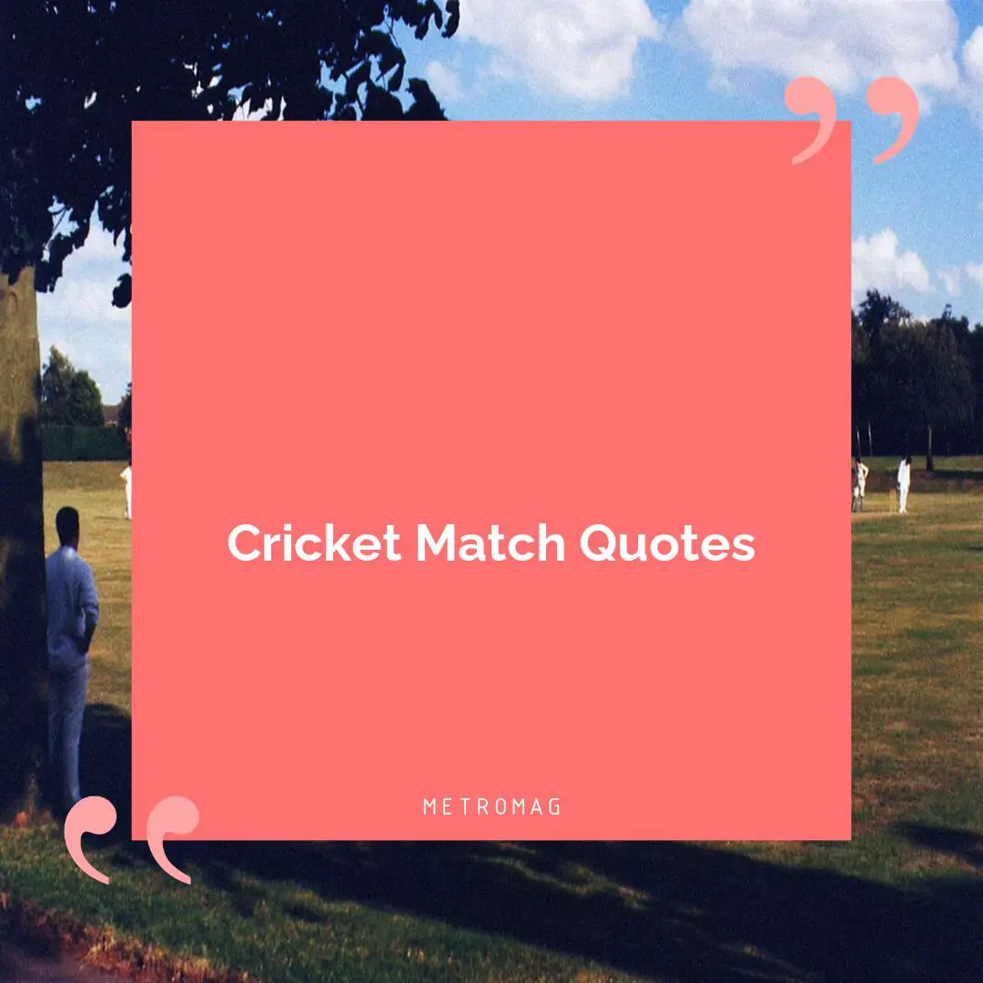 Cricket Match Quotes
