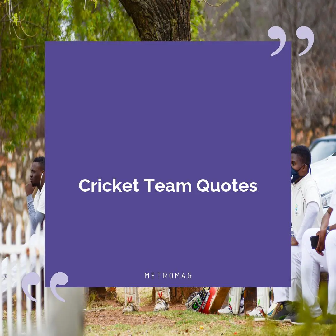 Cricket Team Quotes