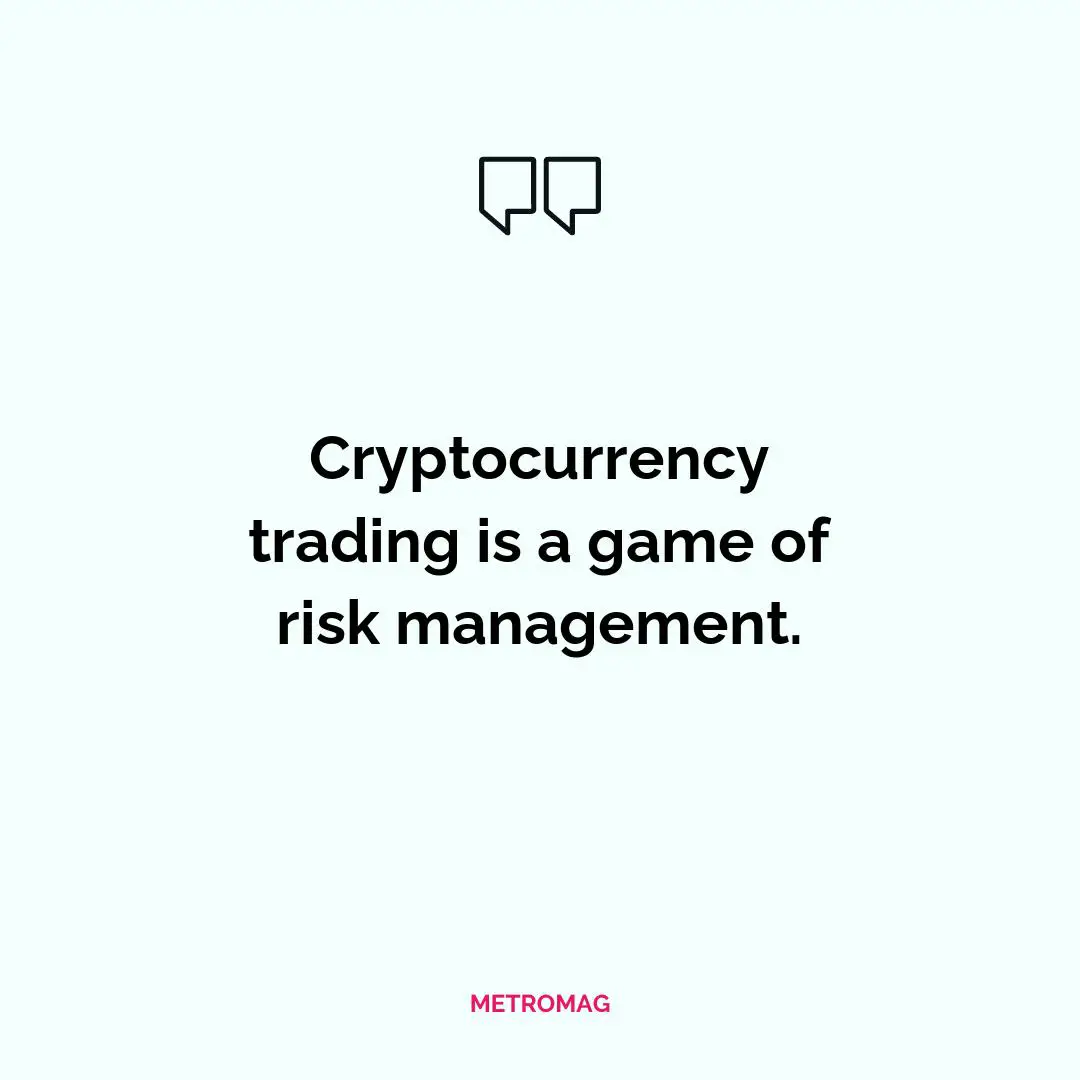 Cryptocurrency trading is a game of risk management.