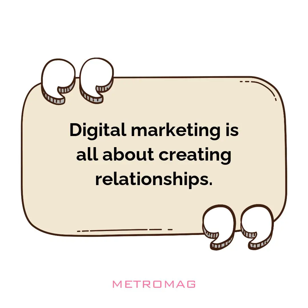 Digital marketing is all about creating relationships.