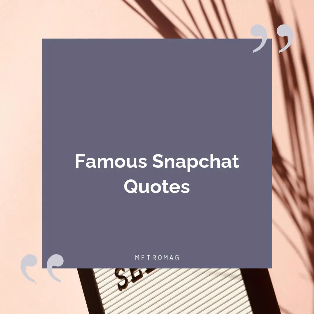 Famous Snapchat Quotes