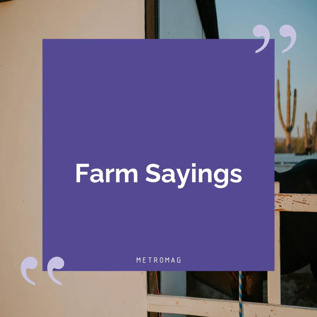 Farm Sayings