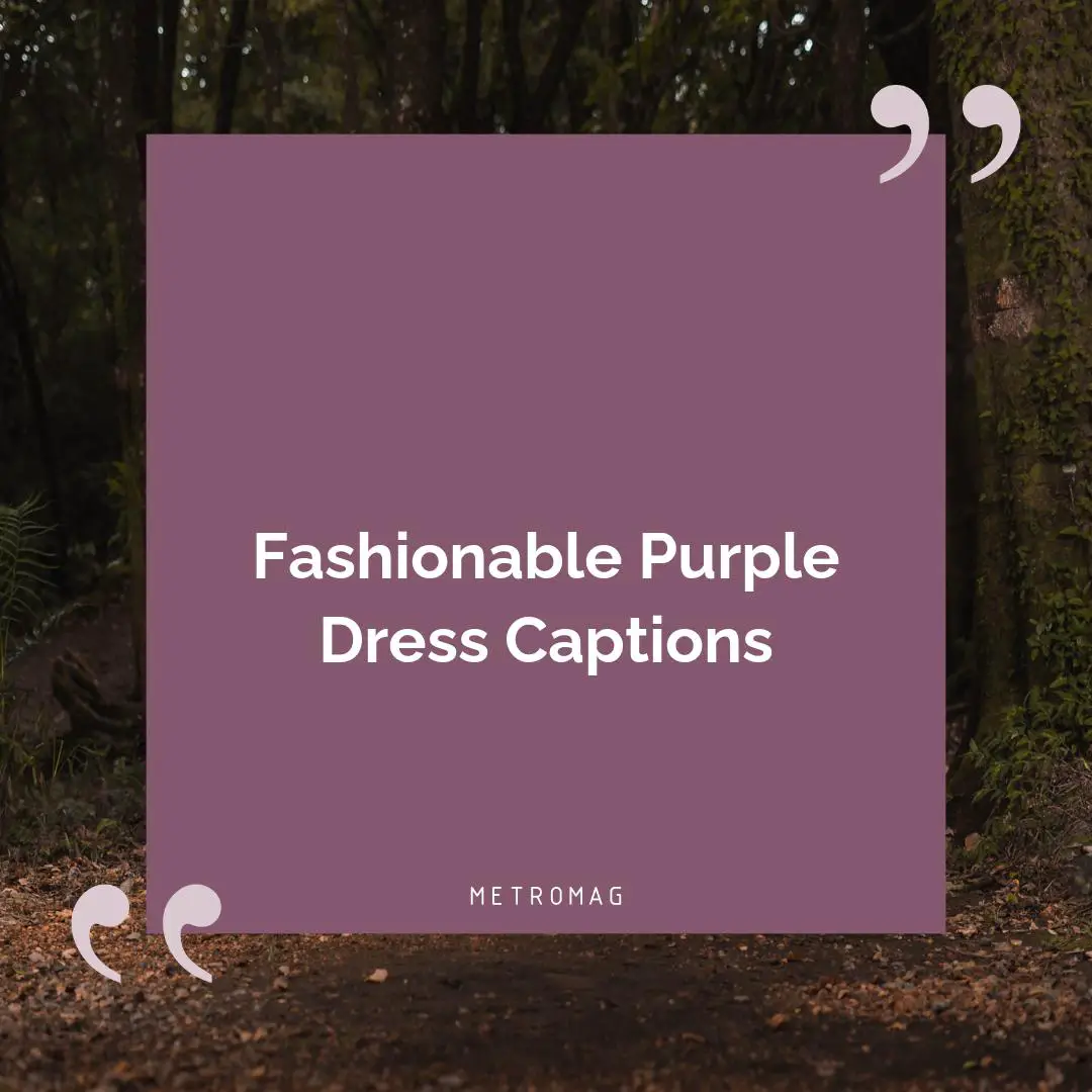 Fashionable Purple Dress Captions