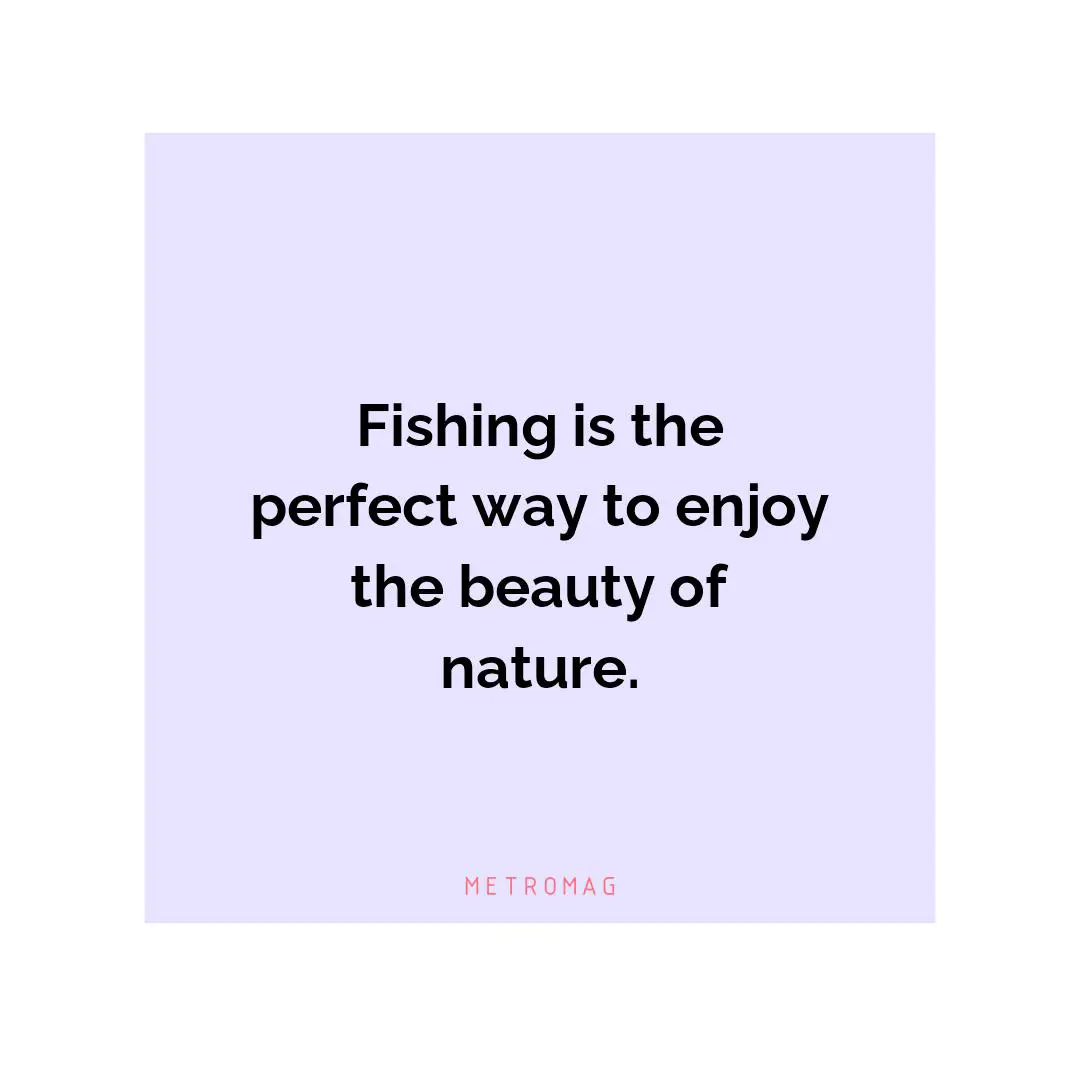 Fishing is the perfect way to enjoy the beauty of nature.