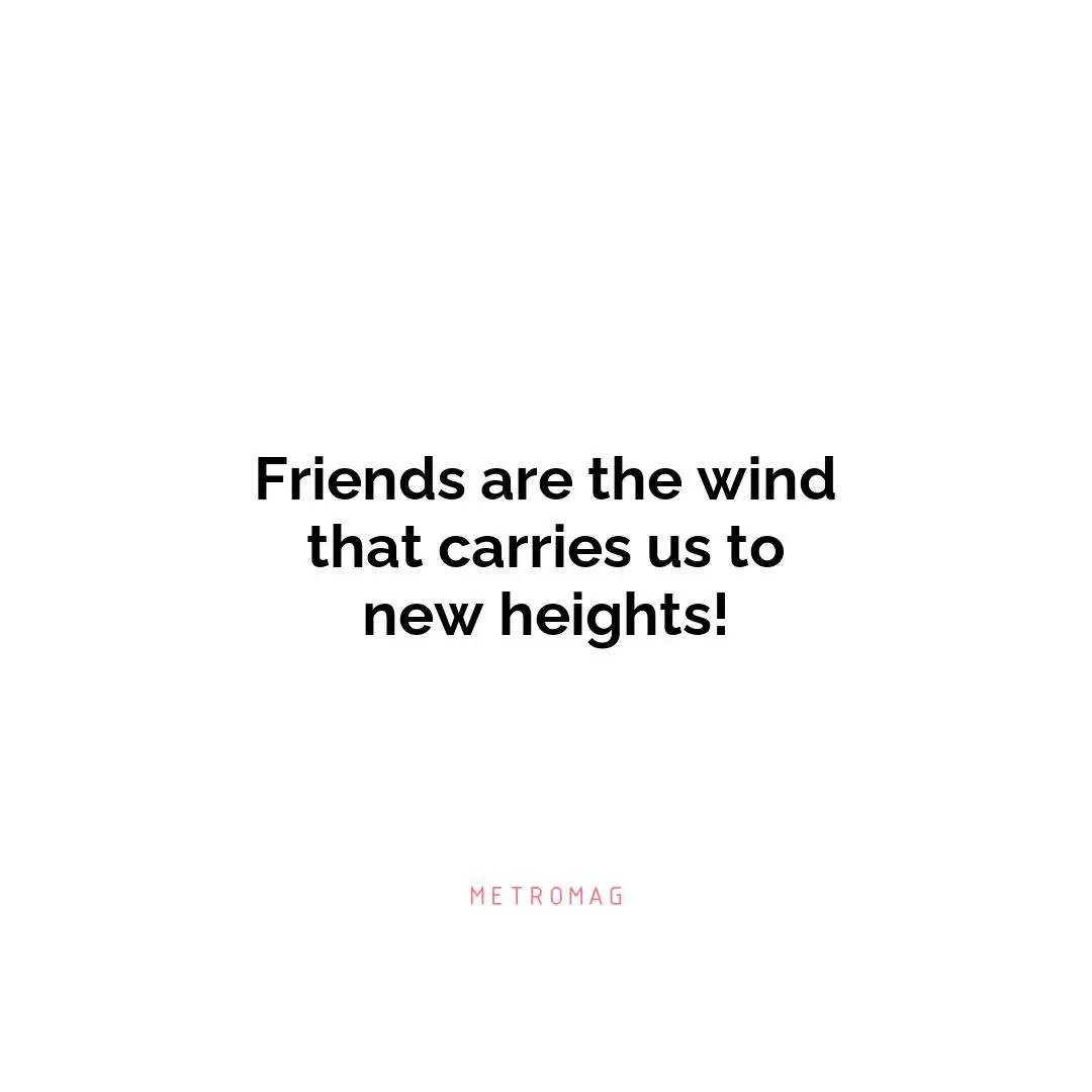 Friends are the wind that carries us to new heights!