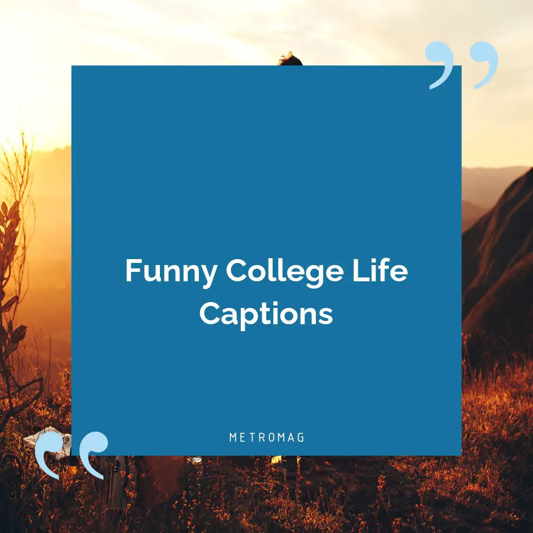 Funny College Life Captions