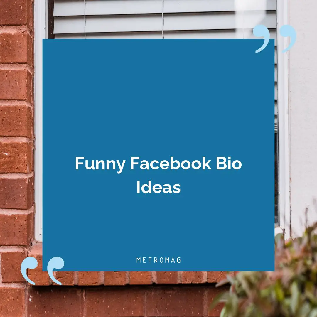 Funny Facebook Bio Ideas